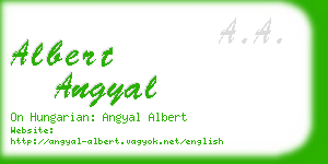 albert angyal business card